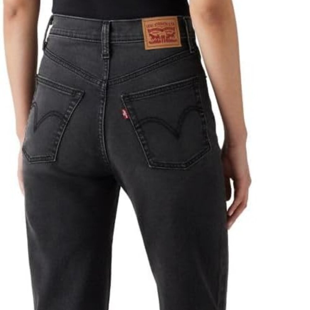 Levi's Womens Ribcage Straight Full Length Black Jeans | Size 30